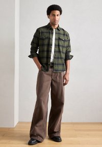 Marc O'Polo DENIM OVER FLAP POCKETS CHECK - Letná bunda - dark green/multi