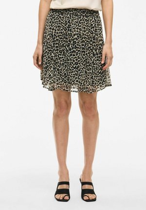 Gonna con stampa leopardata in tessuto leggero e trasparente, dal design fluido, con vita elastica e orlo a strati.