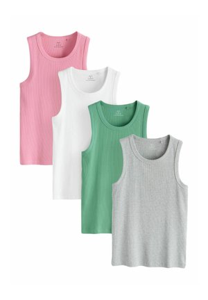 Next, 4 PACK  - Top - pink grey marl  white  green