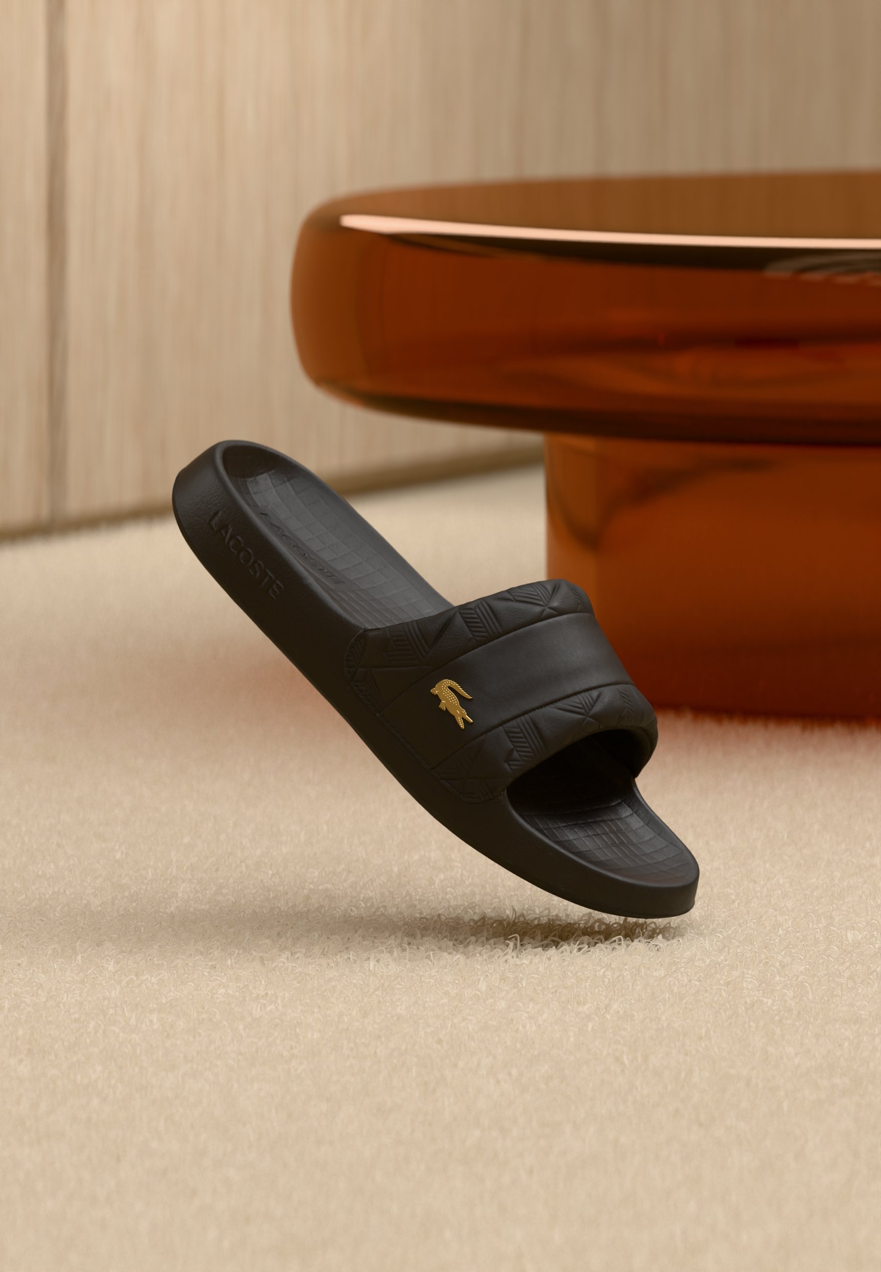SERVE SLIDE HYB 126 - Ciabattine - black/gold-coloured scarpe