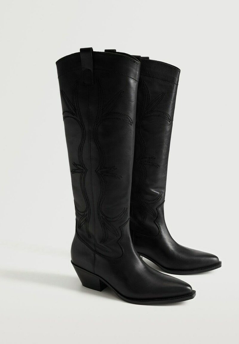 Damen Klassische Stiefel | Mango Cowboy-/Bikerboot black/schwarz - PX07125 Damen Klassische Stiefel | Mango Cowboy-/Bikerboot black/schwarz - PX07125