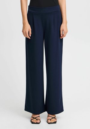 ICHI, IHKATE SUS LONG WIDE PANT2 - Pantalon classique - maritime blue