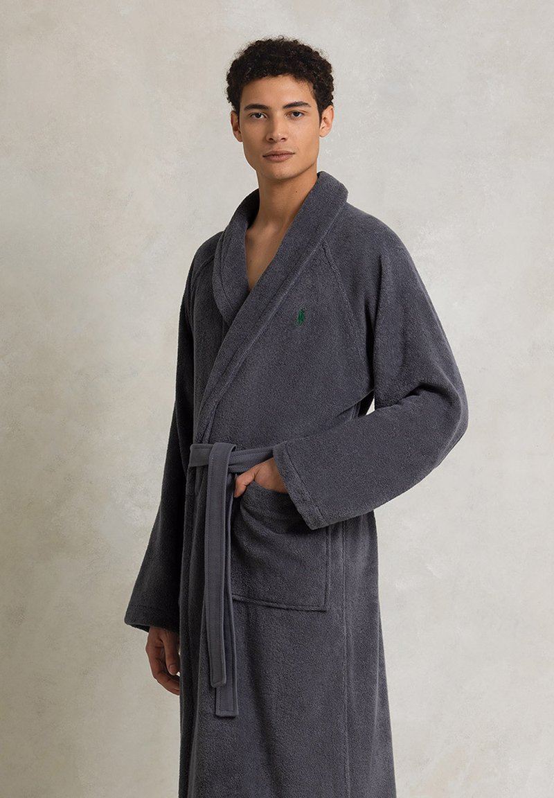 ralph lauren dressing gown grey Ralph Lauren Dalton Fleece Robe in Grey