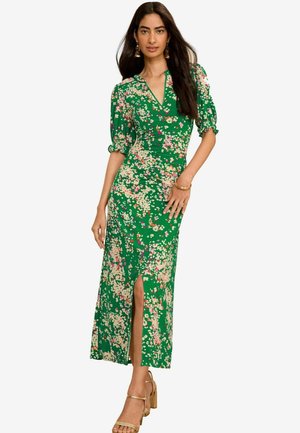 V NECK FRONT SPLIT  
 - Rochie din jerseu - green animal