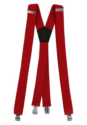 HOSENTRÄGER 3CM BREITE X-FORM VERSTELLBARE LÄNGE MIT CLIPVERSCHLUSS - Belt business - rot