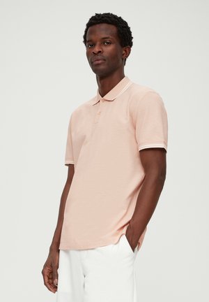 MIT FLAMMGARNSTRUKTUR - Poloshirt - puder