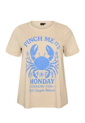 Zizzi, T-Shirt print - beige