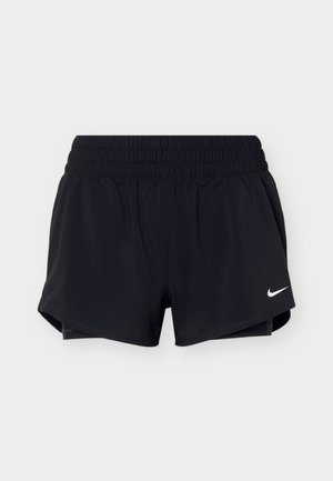 Czarne szorty sportowe z elastycznym pasem i małym białym logo Nike na dolnej prawej nodze.