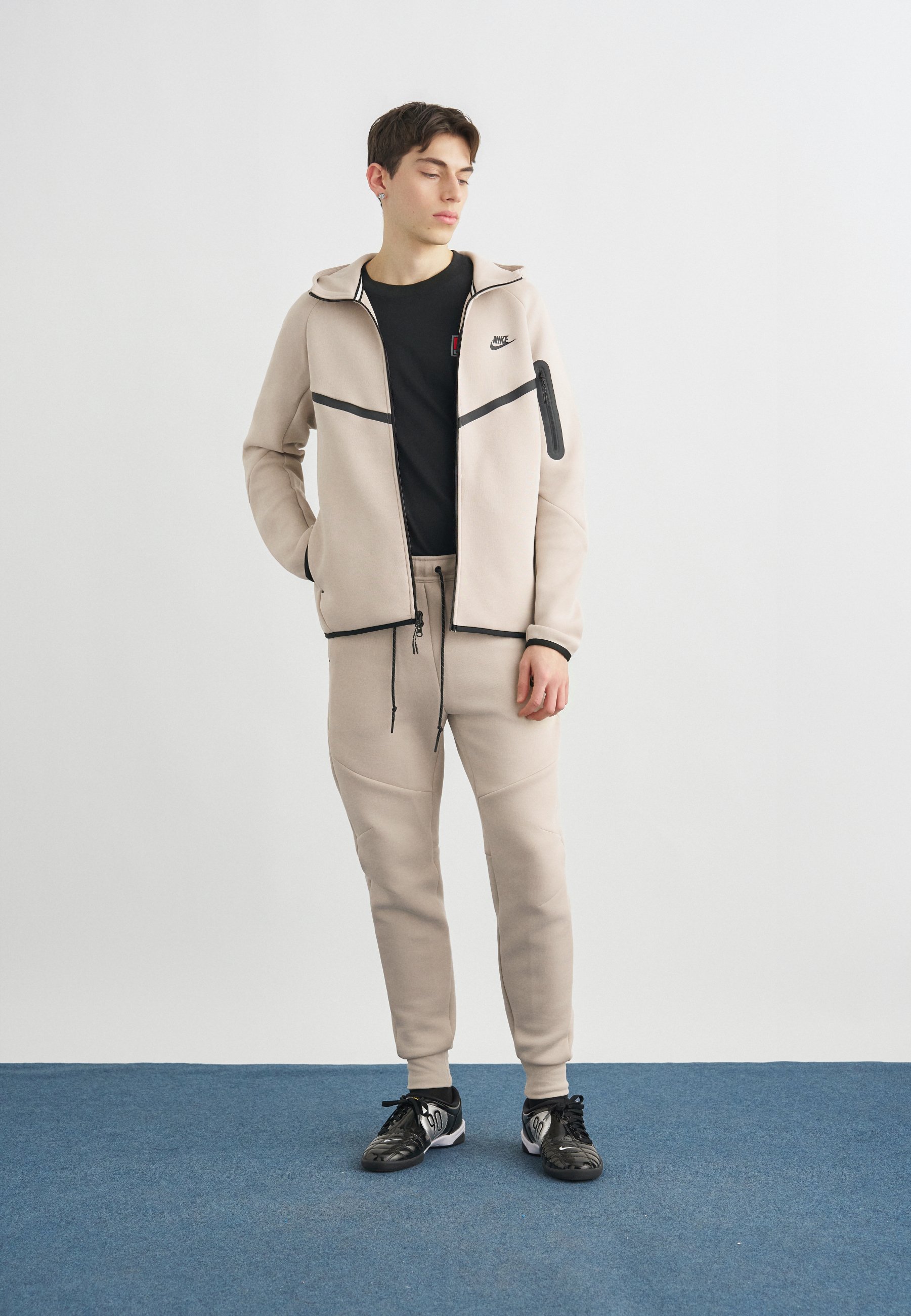 nike oversized drawstring tracksuit in cream