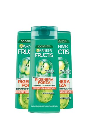 FRUCTIS SHAMPOO RIGENERA FORZA, SHAMPOO FORTIFICANTE, PER CAPELLI FRAGILI SOGGETTI A CADUTA DOVUTA A ROTTURA, 250 ML - 3 PACK - Shampoo