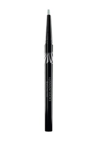 Matita nera retrattile con punta affilata, caratterizzata da un motivo argento e testo che recita "Max Factor X Excess Intensity." Il colore della punta è verde chiaro.