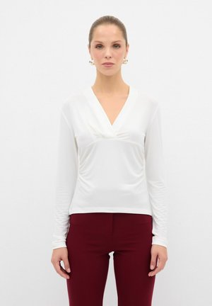 V NECK - T-shirt à manches longues - beige
