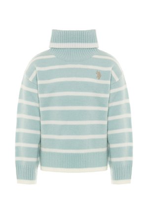 DOLCEVITA A RIGHE - Maglione - mottled turquoise/white