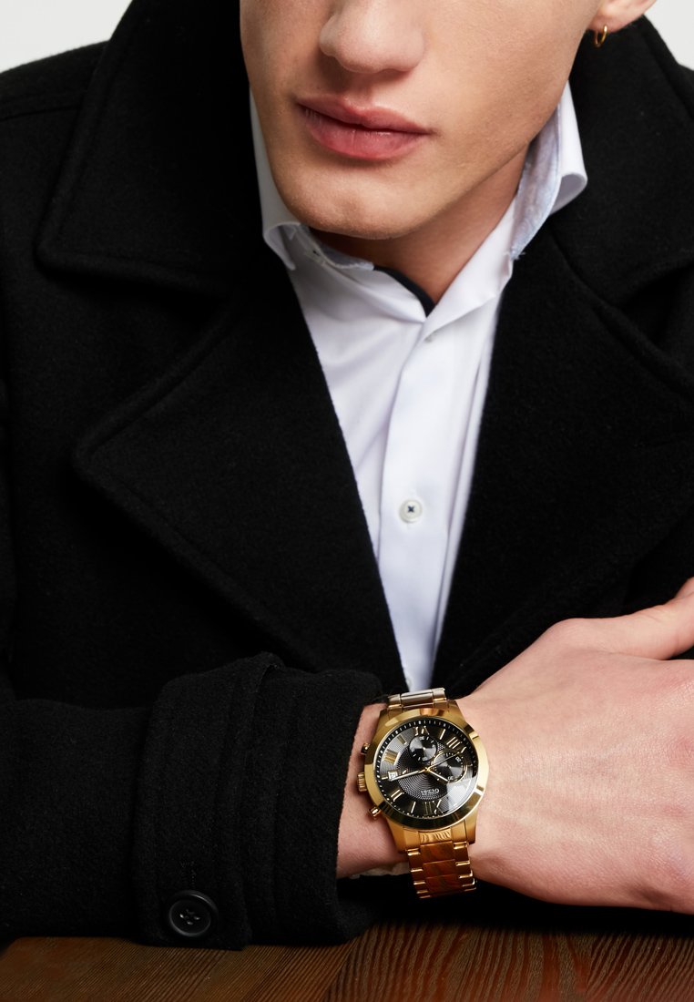 Guess DRESS Chronograph watch goldcoloured/black/goldcoloured