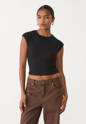 FITTED CROPPED - T-shirt basique - black