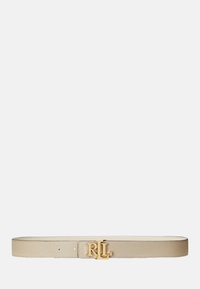 Lauren Ralph Lauren LOGO REVERSIBLE PEBBLED LEATHER BELT - Diržas - vanilla/explorer sand
