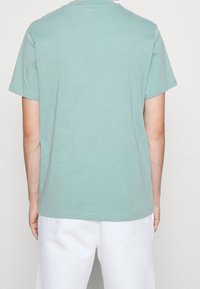 T-shirt verde menta a maniche corte realizzata in cotone morbido, con scollo a girocollo e vestibilità rilassata. Design semplice senza grafiche o dettagli.