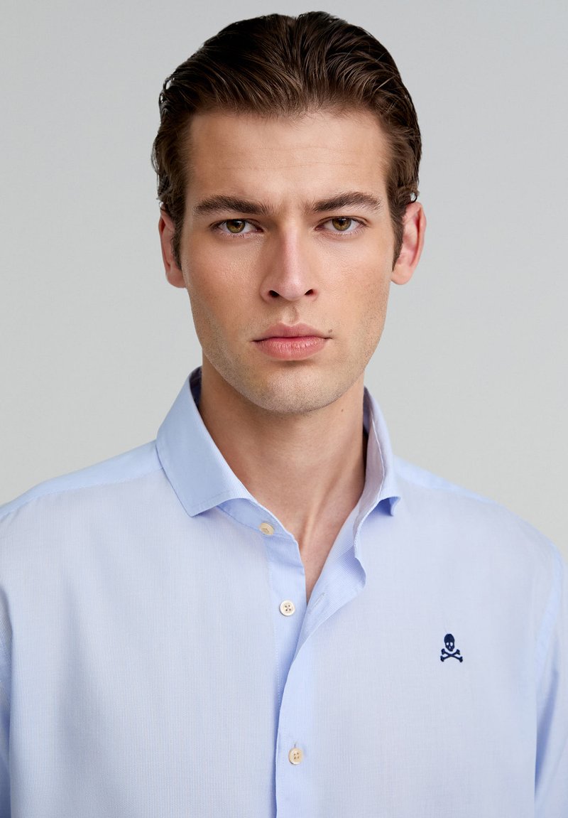 Camisa Lino Scalpers Camisa Rosa Rayas Camisa De Hombre Regular