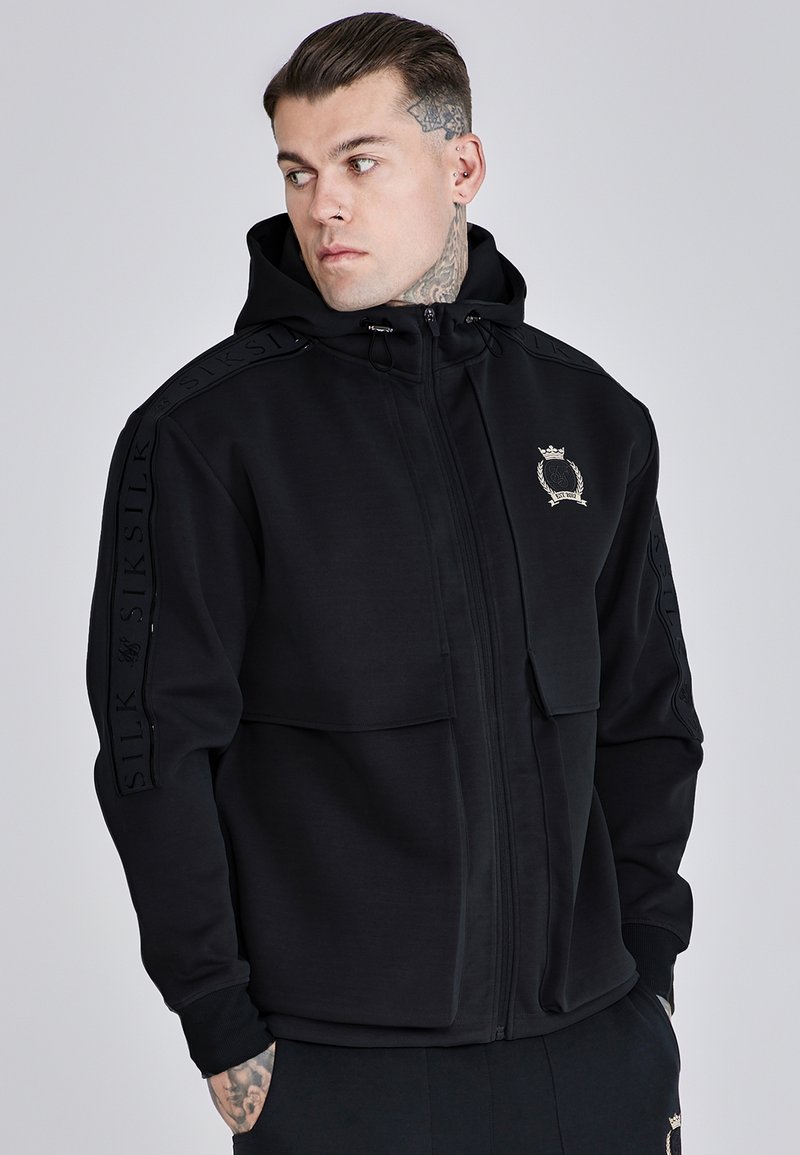 SIKSILK UTILITY HOODIE - Majica s kapuljačom i patentnim zatvaračem - black