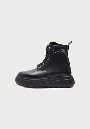 KARL LAGERFELD, KATYA MID LACE STUDS BOOT - Ежедневни обувки с връзки - black