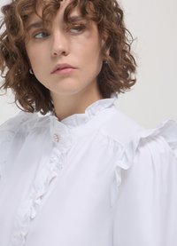 Calliope FRILL BOTTONE GIOIELLO - Button-down blouse - bianco ottico
