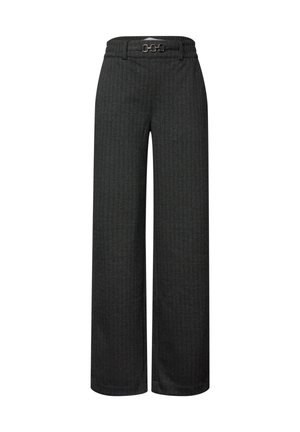 Street One, STRAIGHT LEG HOSE MIT FISHBONE-MUSTER - Pantalon classique - black