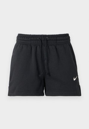 Μαύρο αθλητικό σορτς Nike με ελαστική μέση, κορδόνι ρύθμισης, πλαϊνές τσέπες και λευκό λογότυπο Swoosh στο αριστερό πόδι.