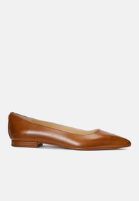 Lauren Ralph Lauren - LONDYN BURNISHED LEATHER BALLET FLAT - Ballerina's - deep saddle tan Miniatuurafbeelding 1