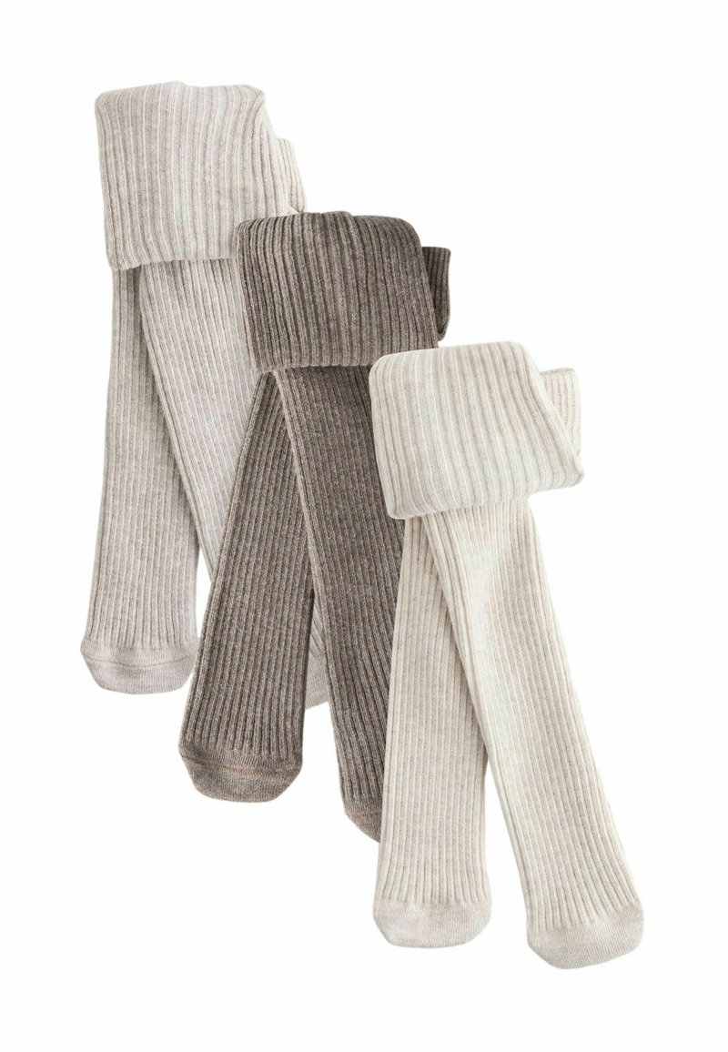 Next 3 PACK - Strømpebukser - chocolate brown rib
