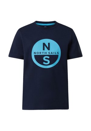 WITH MAXI LOGO - T-shirt con stampa - navy blue