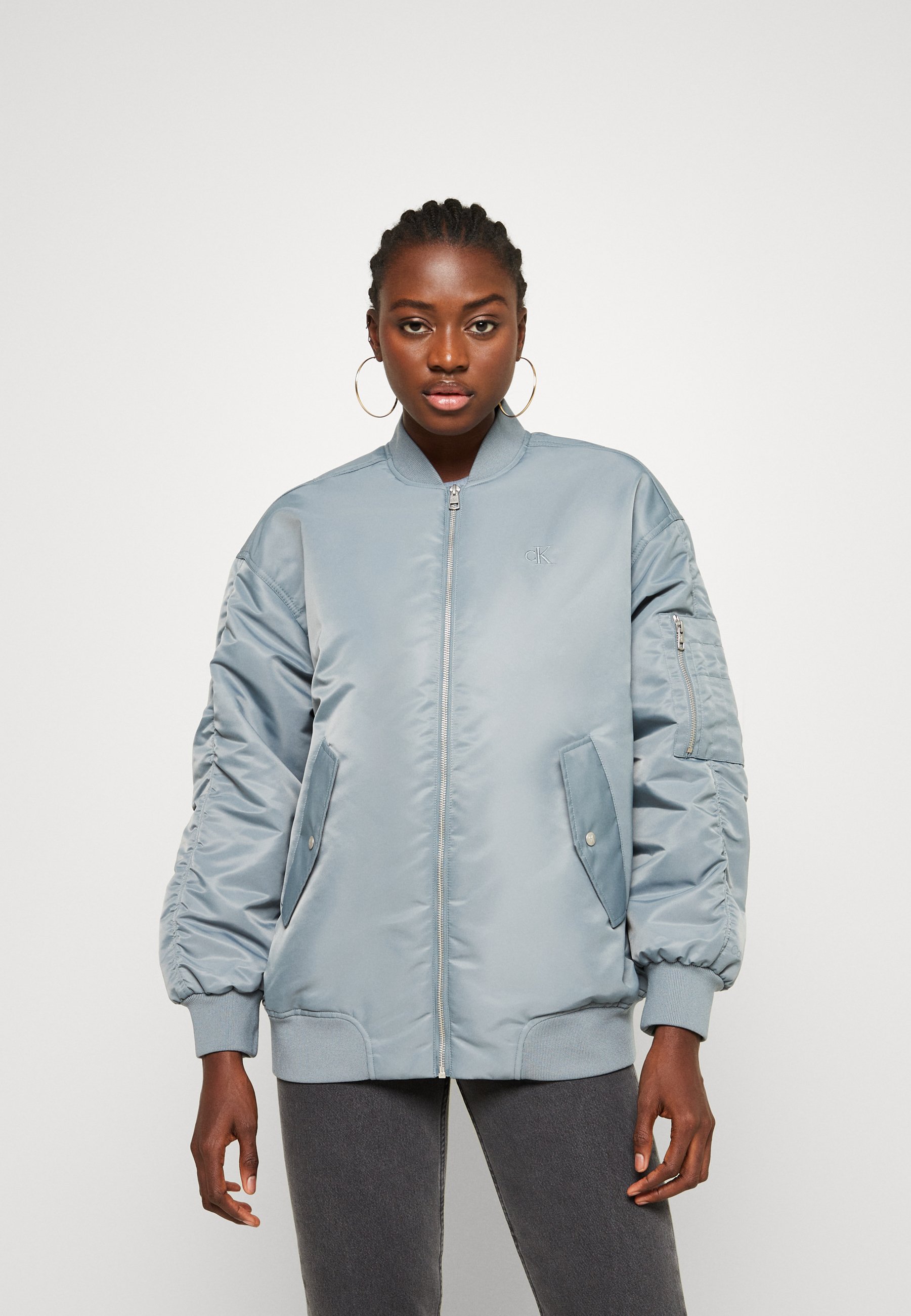 Bomber overcast grey/gris Blouson Calvin OVERSIZED Jeans - - Klein