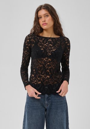 My Essential Wardrobe, MWSALVI LS LACE BLOUSE - Blouse - black
