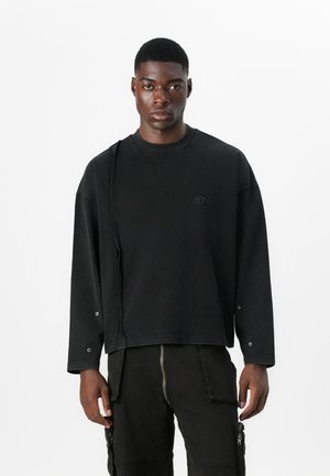 LOGO LONGSLEEVE - Tops ar garām piedurknēm - black