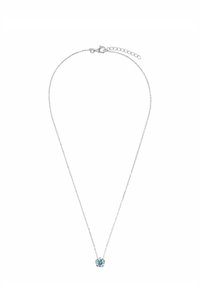 Silverfärgad kedjearmband med en turkossmycke, med en raffinerad länkdesign och en krabban-krok med justerbar längd.