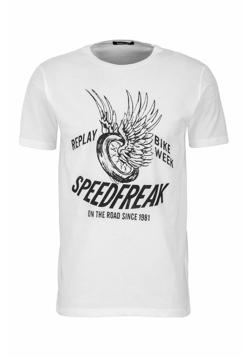 Herren T-Shirts basic | Replay T-Shirt print white/weiß - AE55236 Herren T-Shirts basic | Replay T-Shirt print white/weiß - AE55236