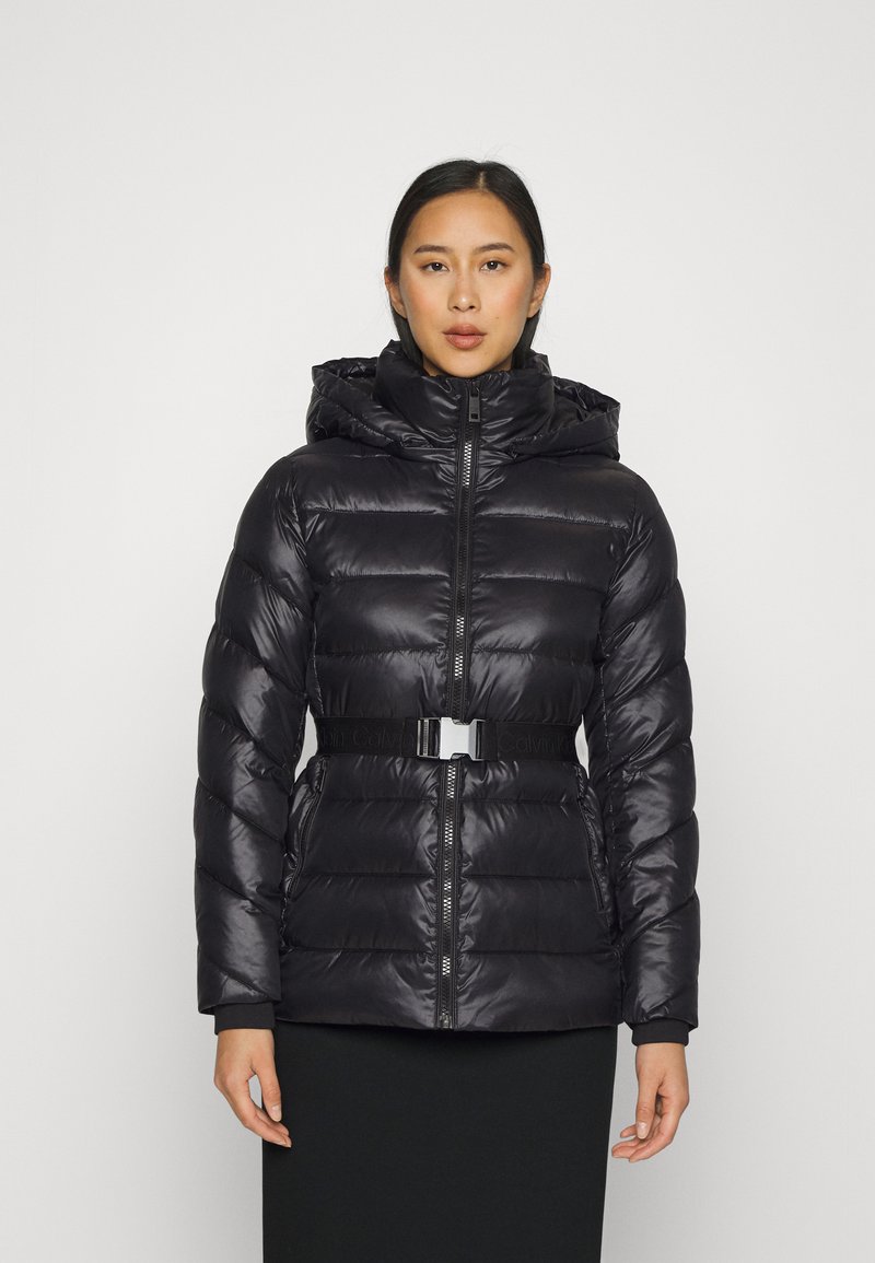 Calvin Klein ESSENTIAL BELTED JACKET Winter jacket black Zalando