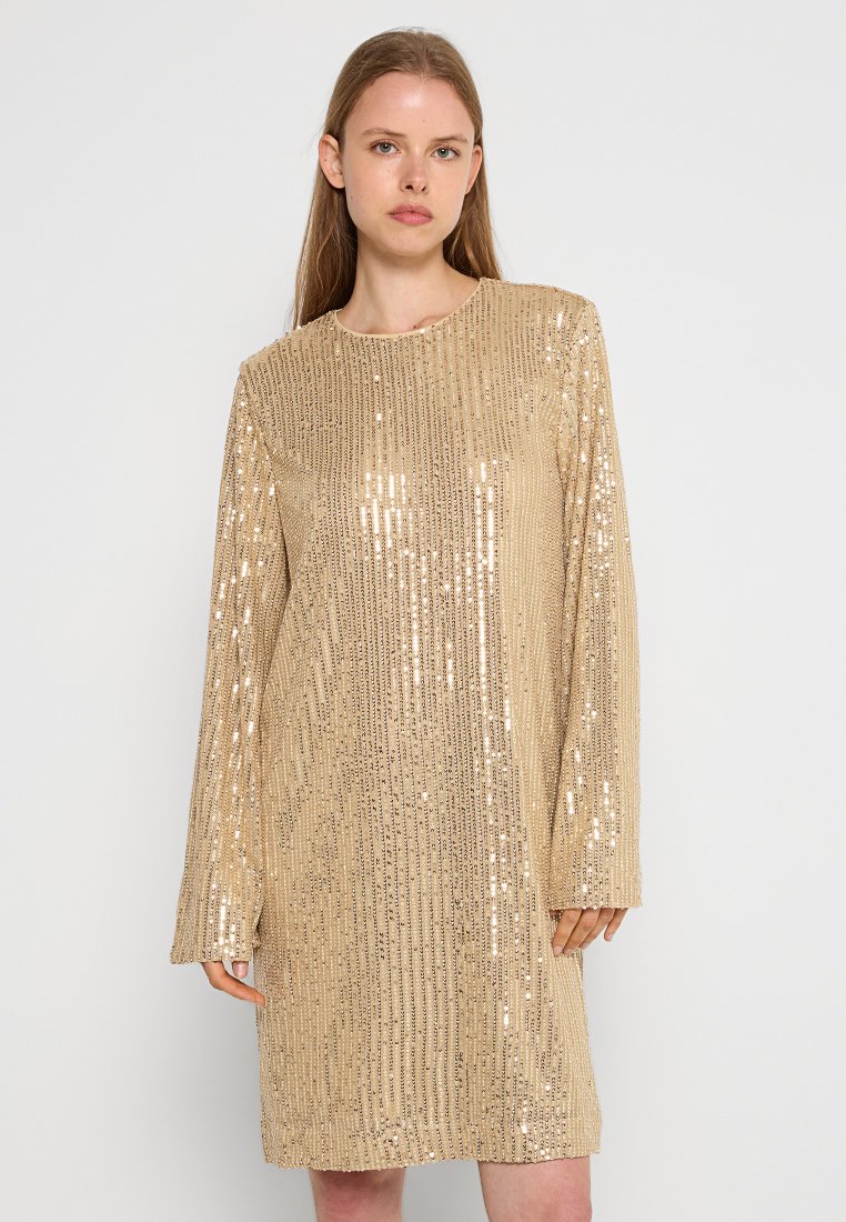 YAS Cocktailjurk goudkleurig