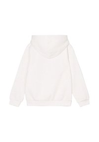 Felpa bianca con cappuccio, caratterizzata da una texture screziata, polsini e orlo a coste. Realizzata in un morbido tessuto misto cotone e con un design di cappuccio classico.