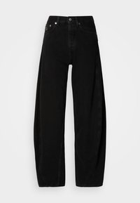 MID RISE BARREL LEG BLACK JEANS - Baggy Jeans - denim black
