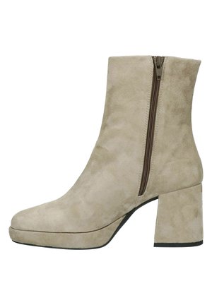 Manfield Enkellaarsjes met plateauzool - beige