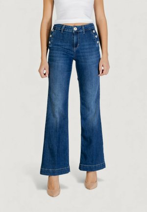 BUTTON - Jeans bootcut - dark blue denim
