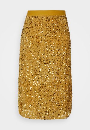VILA VISASSA MIDI SEQUINS SKIRT - Gonna a tubino - gold