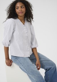 Kaffe OSITA - Camicetta - white black oxford stripe
