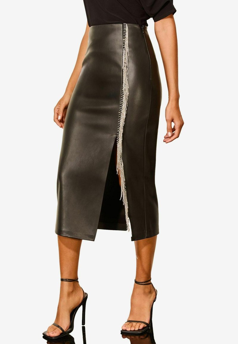 Lipsy REGULAR FIT - MIDI  - Puzdrová sukňa - black