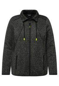 Ulla Popken Chaqueta De Punto Polar, Bordado, Cuello Alto, Bolsillos