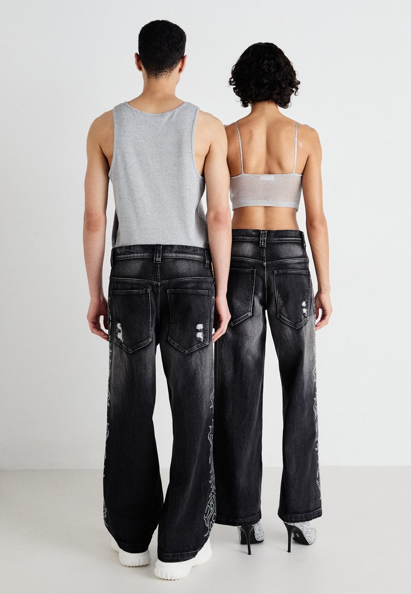 Jaded London CRYSTALLINE COLOSSUS UNISEX - Loose Jeans - black 
