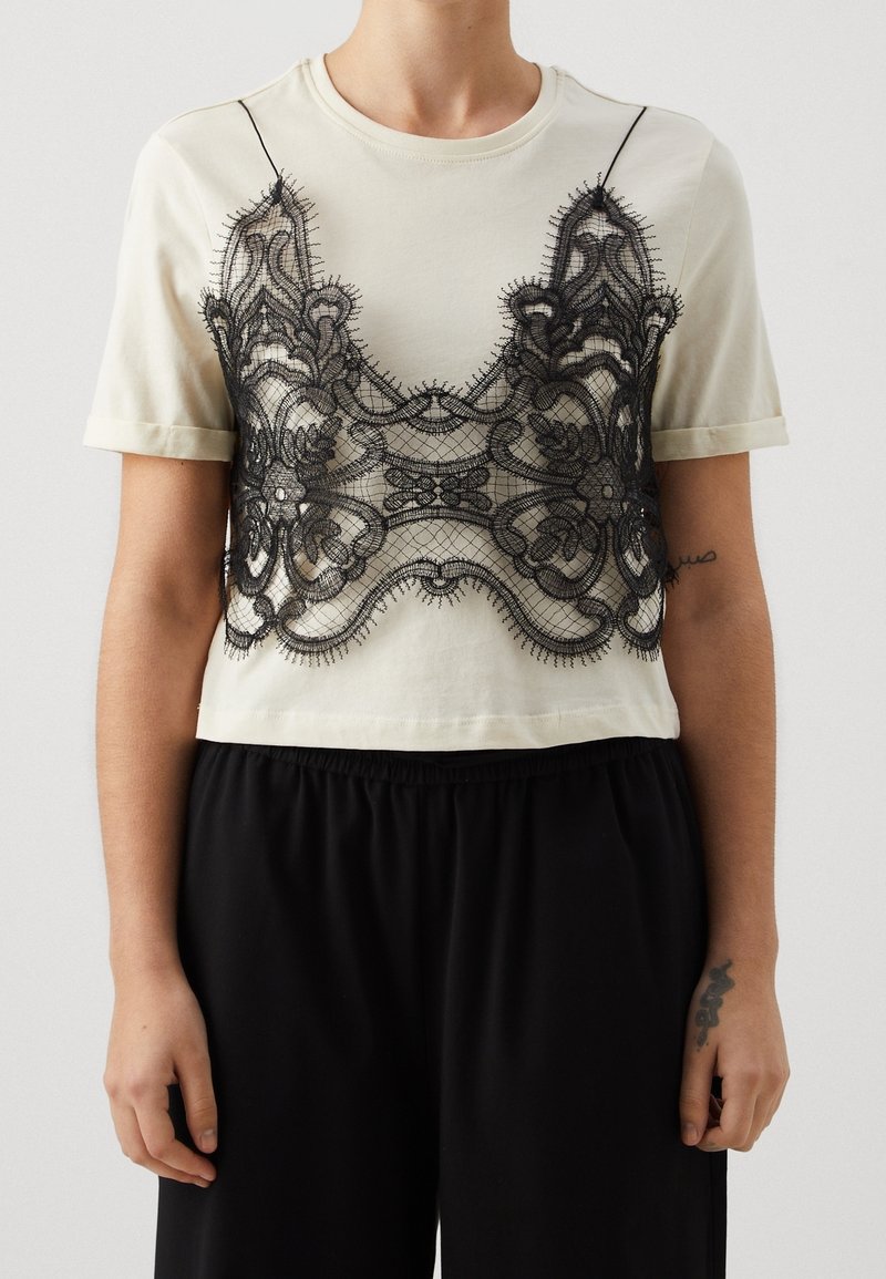 ONLY Petite Triko s potiskem - white