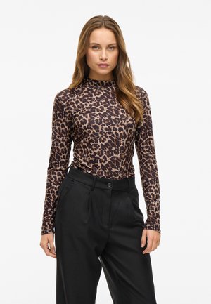 VILA VILEOA HIGH NECK - Long sleeved top - brown