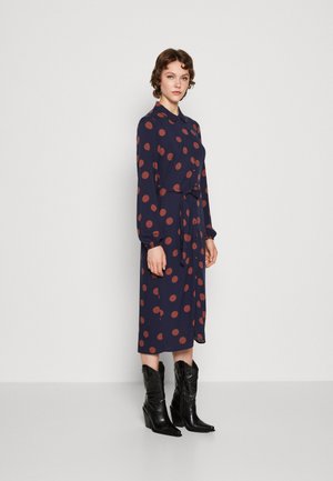 VILA VIROSA SHIRT DRESS - Blousejurk - navy/brown