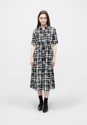 COLLARED BUTTON DOWN FIT FLARE - Rochie tip cămașă - black